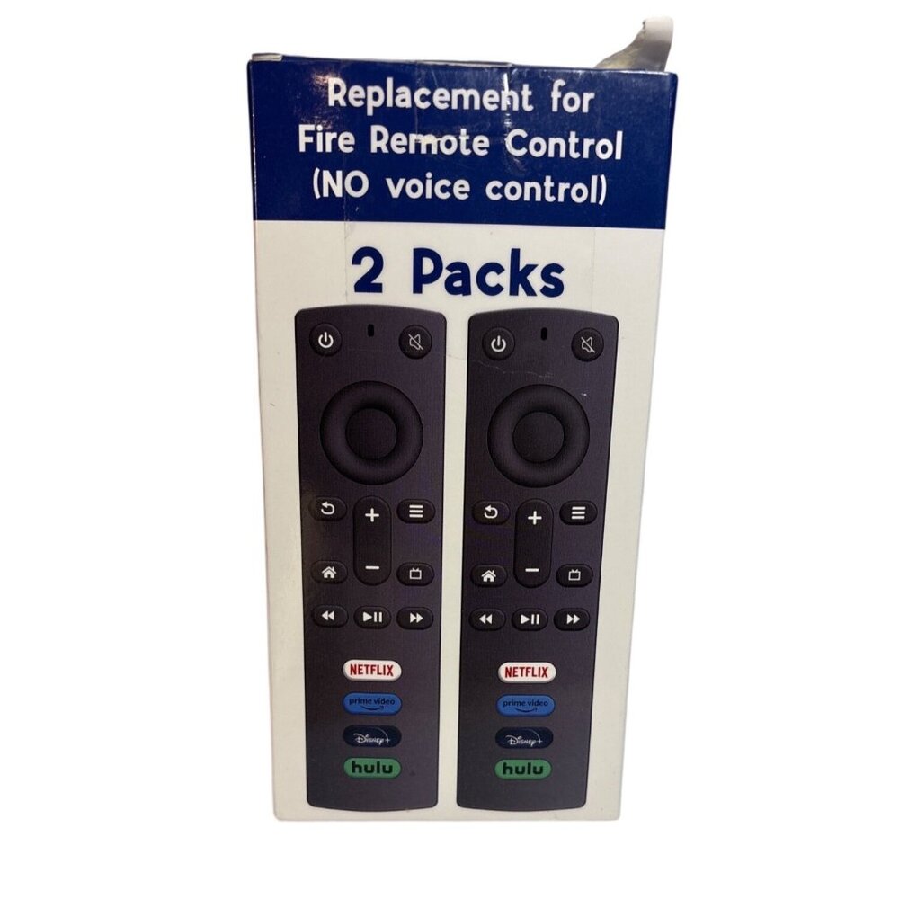 Replacement Fire Remote Control No Voice 2-Pack Netflix Hulu Prime Disney+